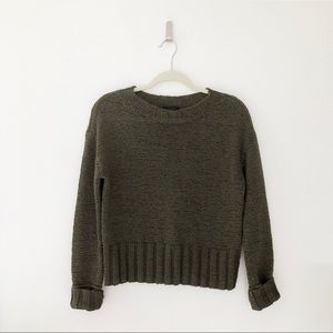 J Crew Olive Green Cotton Sweater